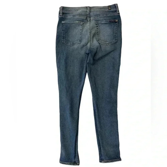 7 FOR ALL MANKIND Luxe Vintage High Waist Ankle Skinny Jean Silver Stripe 29/8 - Picture 9 of 15